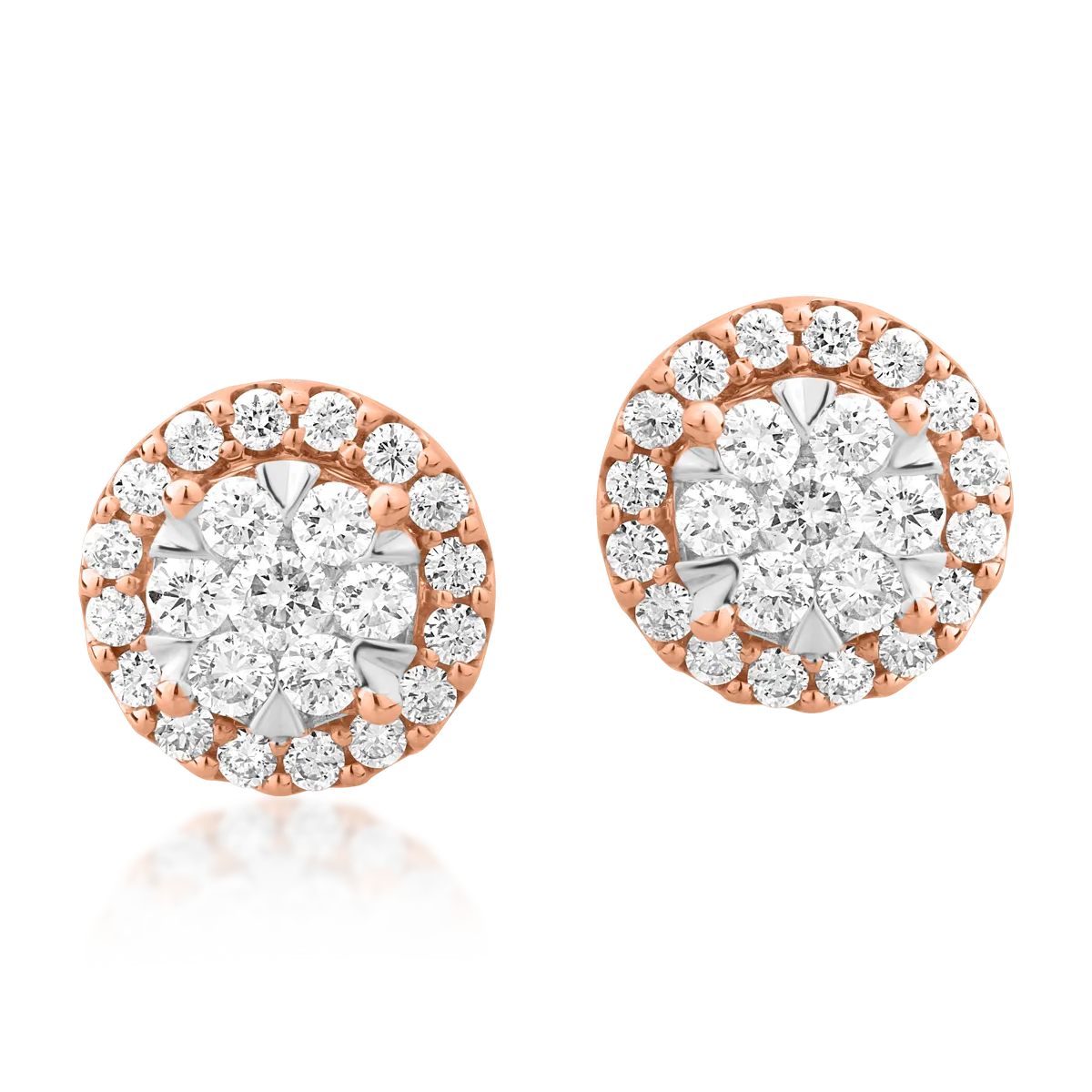 18K rose gold earrings with 0.5ct diamonds