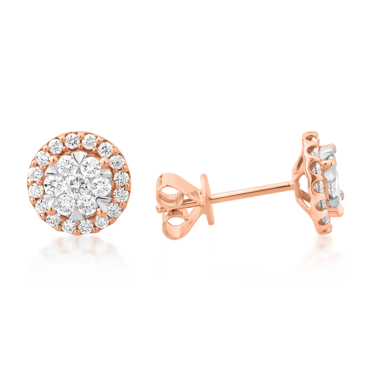 Fülbevaló 18K-os rózsaszín aranyból 0.5ct gyémántokkal