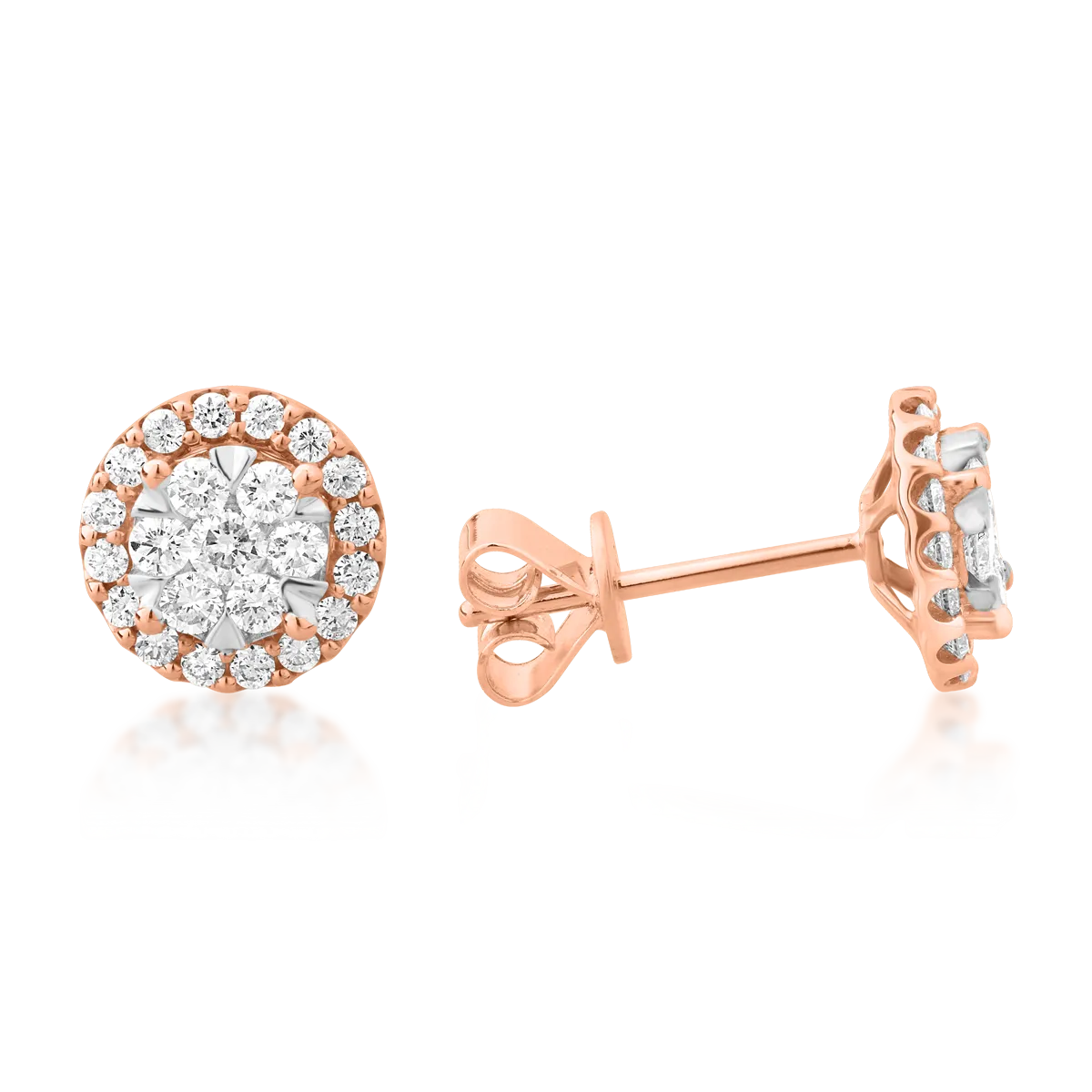 Kolczyki z 18K różowego złota i diamenty 0.5kr