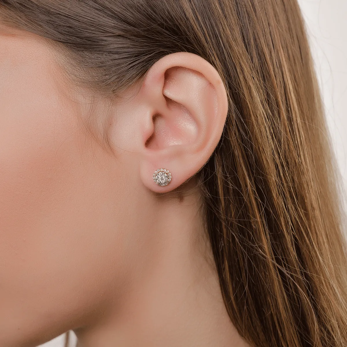 Kolczyki z 18K różowego złota i diamenty 0.5kr