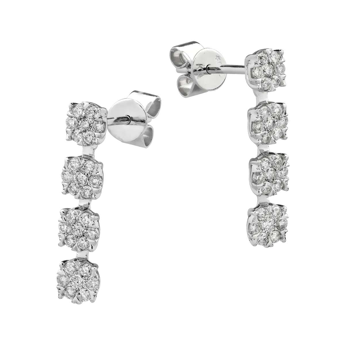 Cercei din aur alb cu diamante de 0.5ct