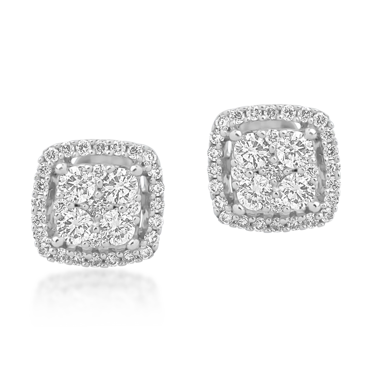 Cercei din aur alb de 18K cu diamante de 0.451ct