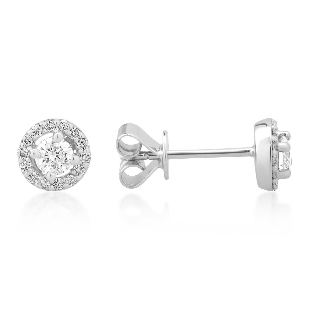 Cercei din aur alb cu diamante de 0.342ct