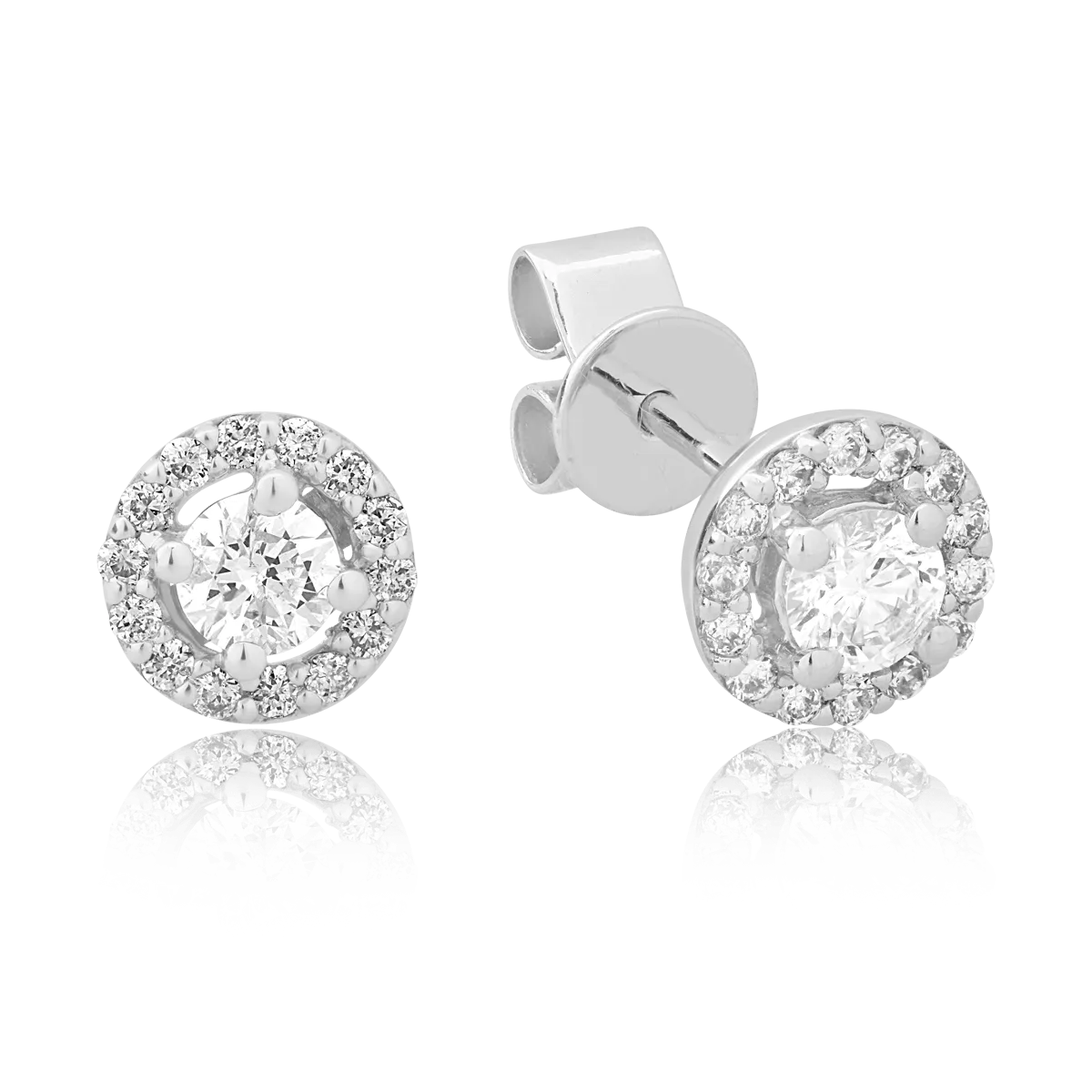 Cercei din aur alb de 18K cu diamante de 0.342ct