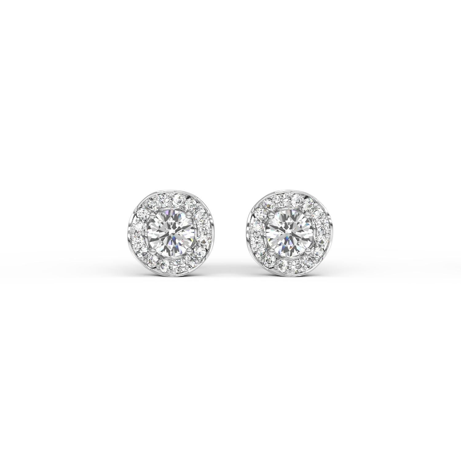 Cercei din aur alb de 14K cu diamante de 0.5ct - 1 | YEO