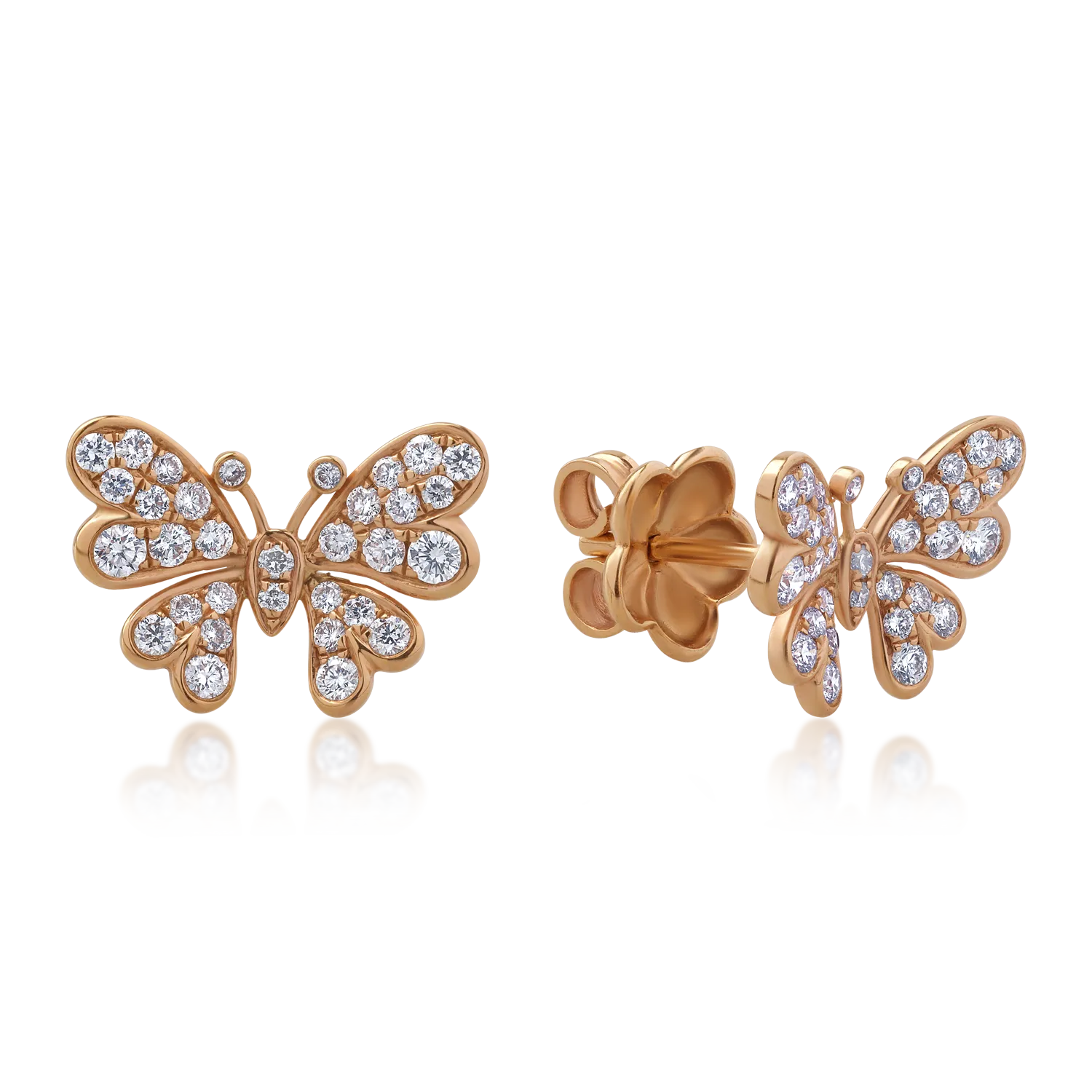 18K rose gold earrings with 0.61ct diamonds