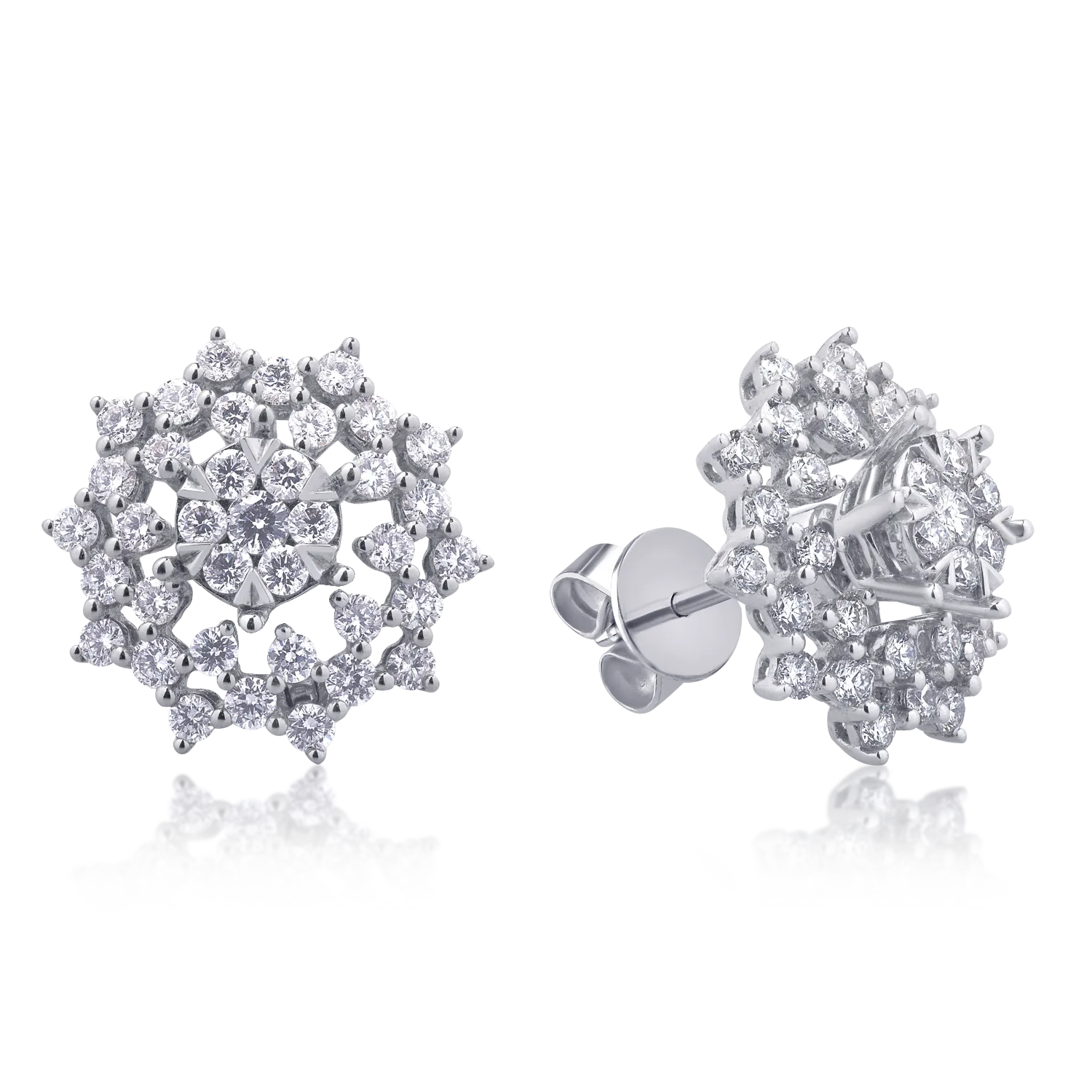 18K fehérarany fülbevaló 1.26ct gyémántokkal