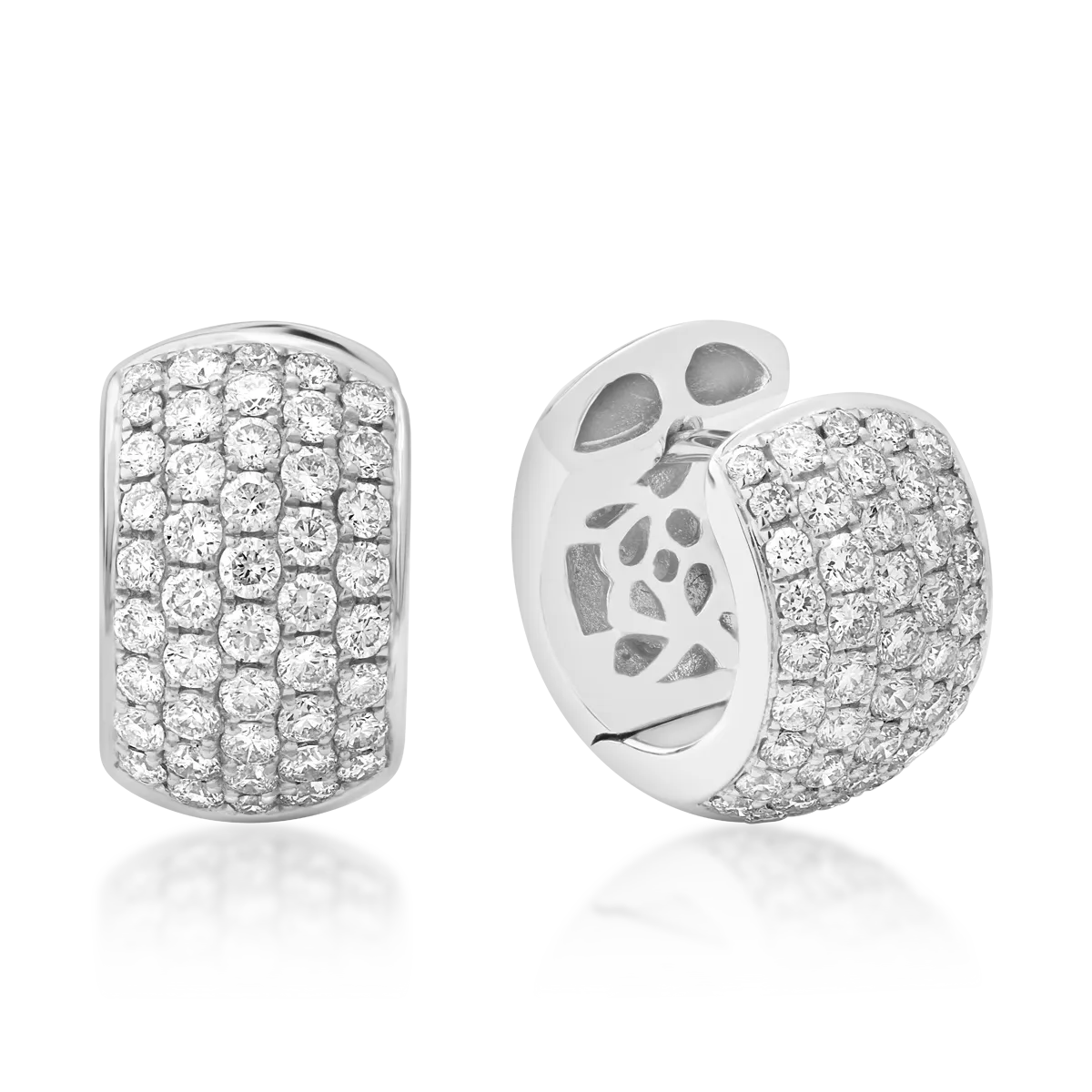 Обеци от бяло злато 18K с диаманти 0.92ct