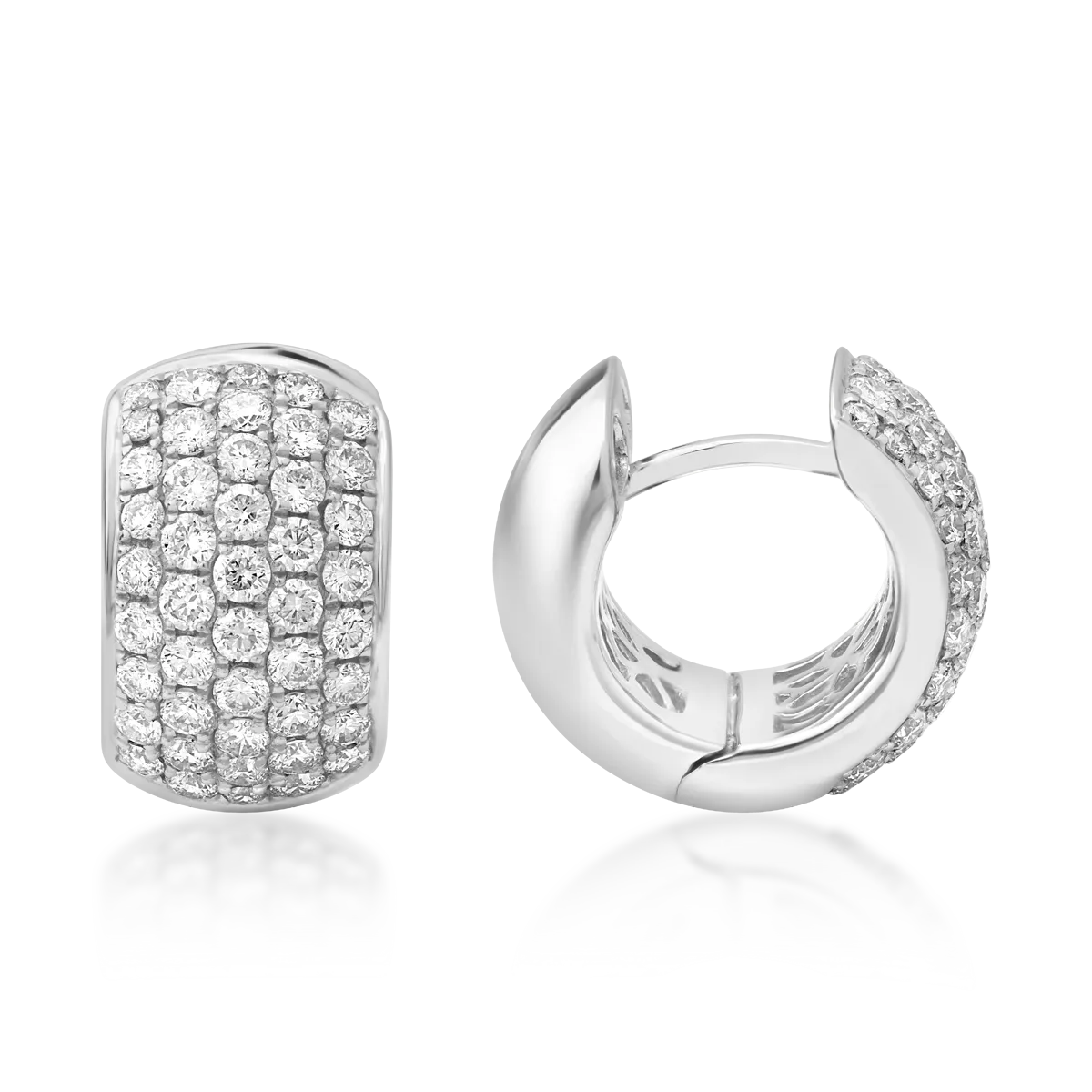 Обеци от бяло злато 18K с диаманти 0.92ct