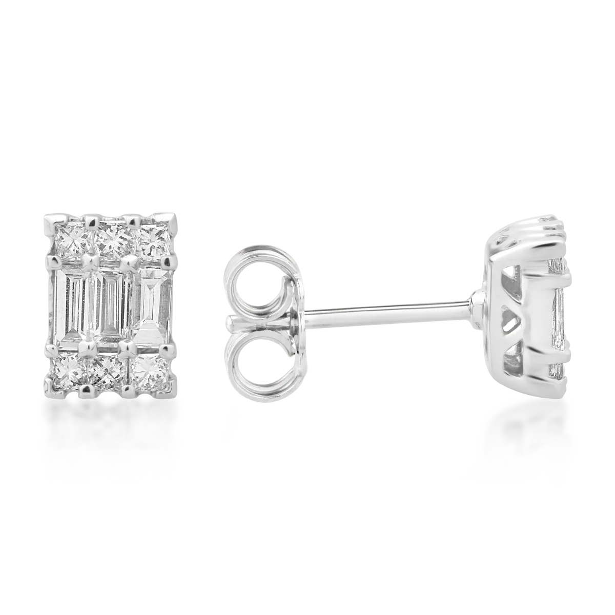 Обеци от бяло злато с диаманти 0.5кт