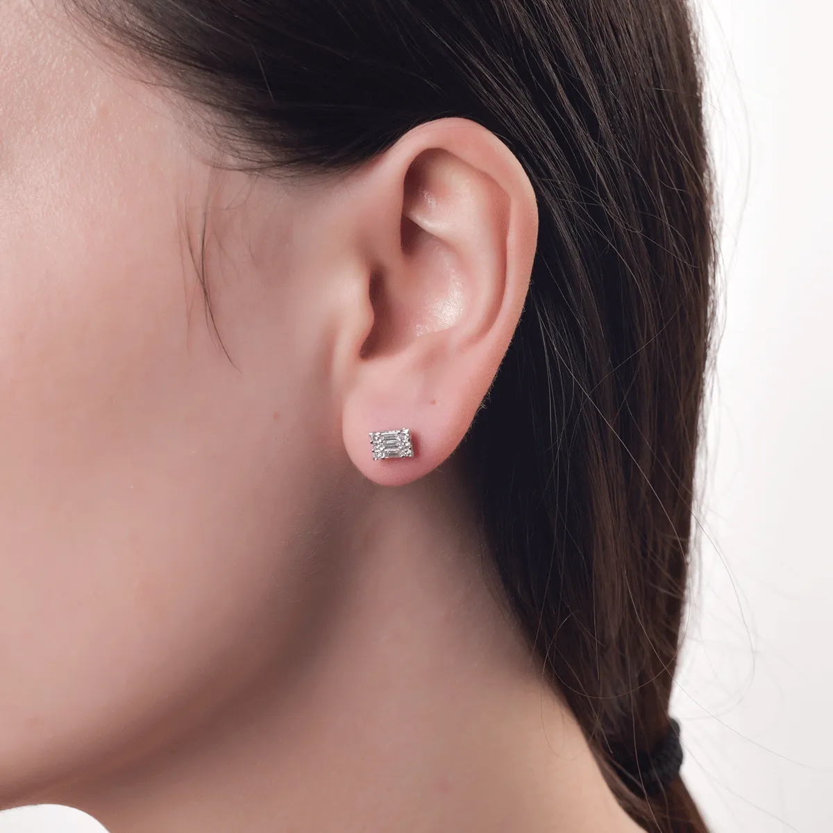 Обеци от бяло злато с диаманти 0.5кт