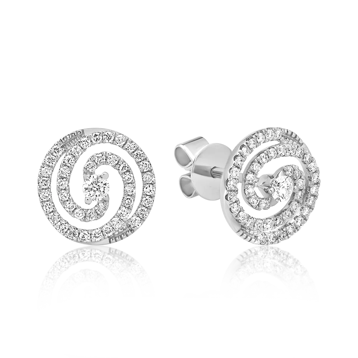 14K white gold earrings with 0.39ct diamonds