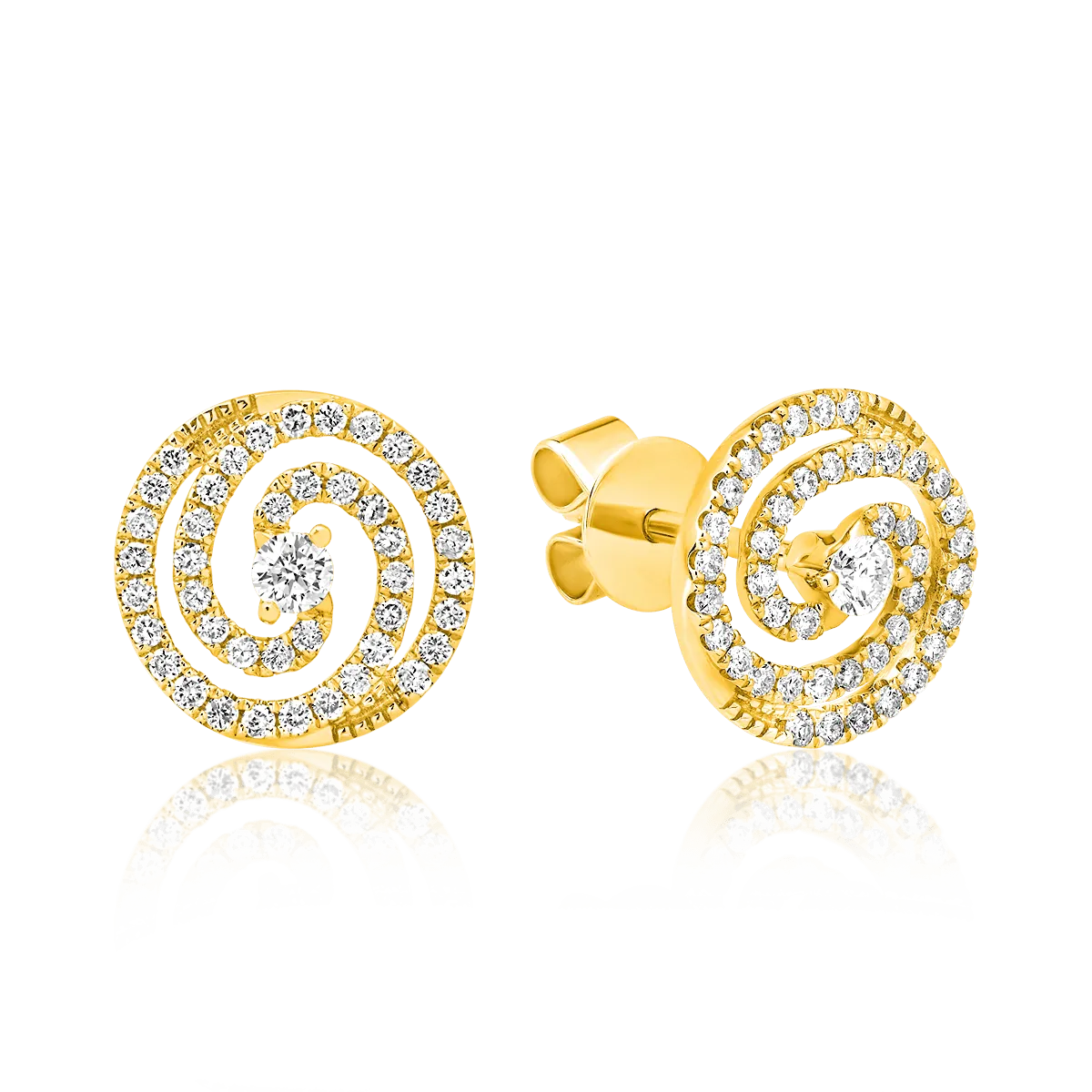 14K yellow gold earrings with 0.39ct diamonds