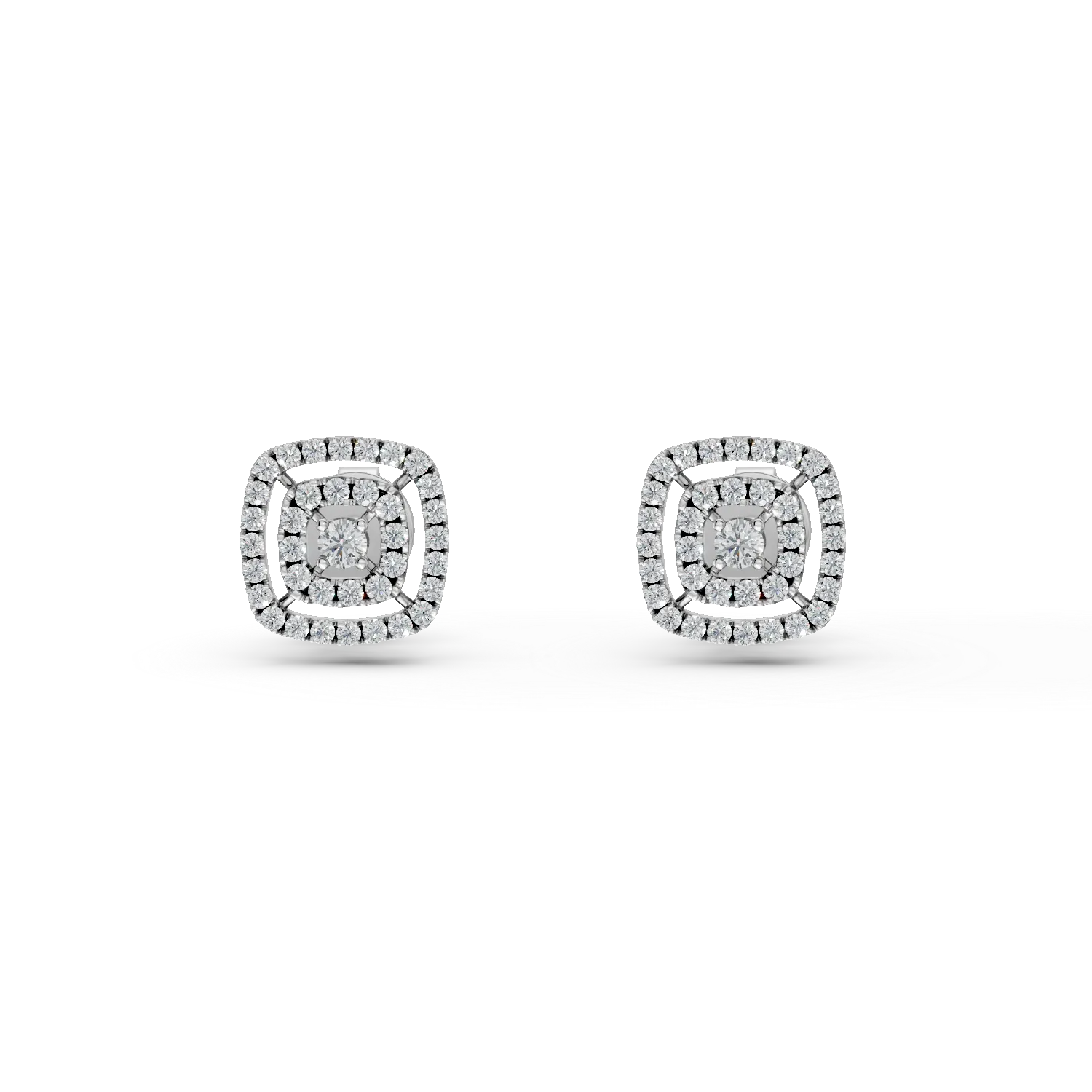 Cercei din aur alb cu diamante de 0.3ct