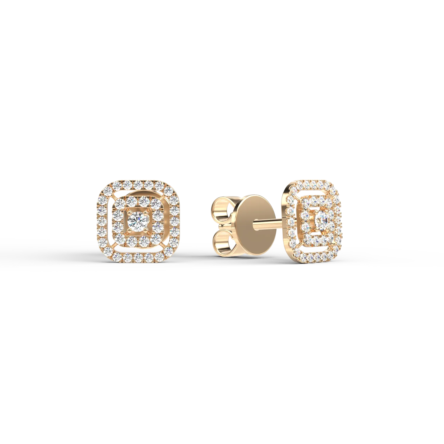 Cercei din aur galben de 14K cu diamante de 0.36ct
