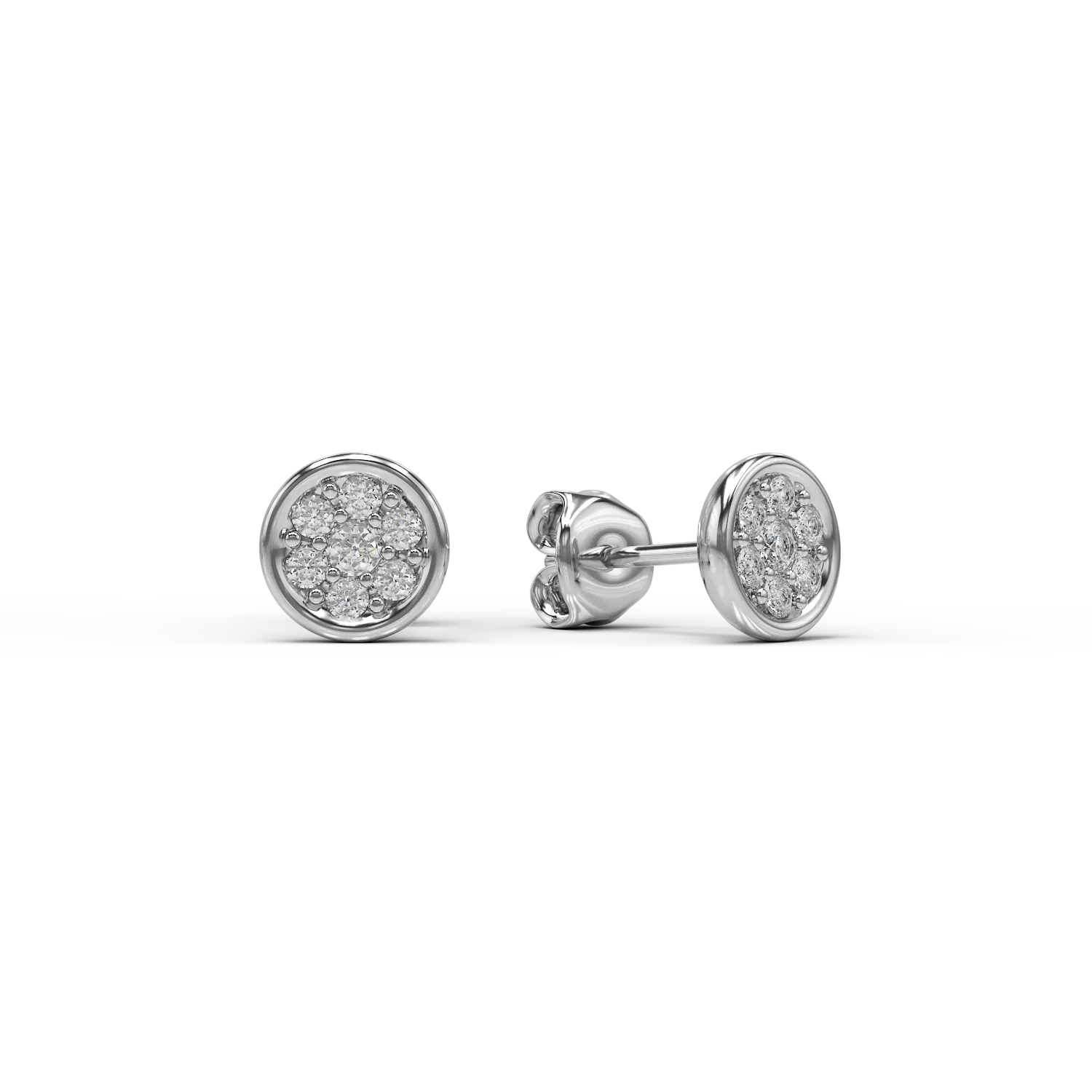 Cercei din aur alb cu diamante de 0.82ct