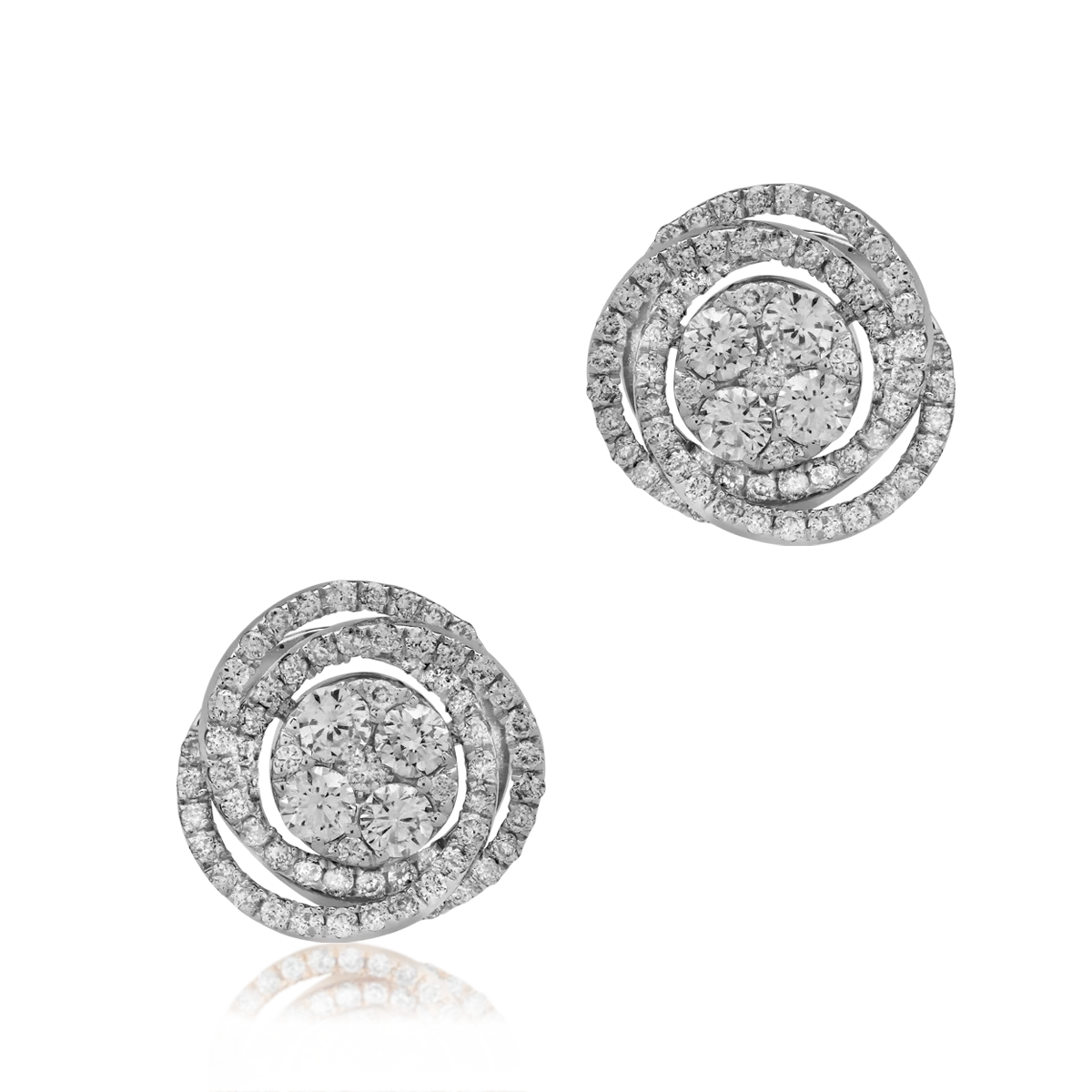 Kolczyki z 18K białego złota z 1.26ct diamentami