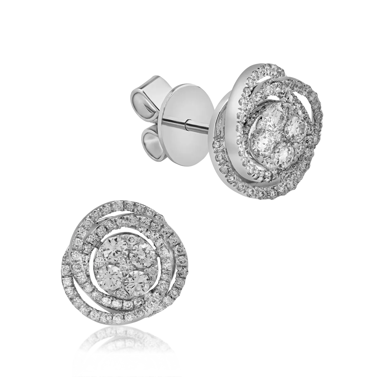 Cercei din aur alb cu diamante de 1.26ct