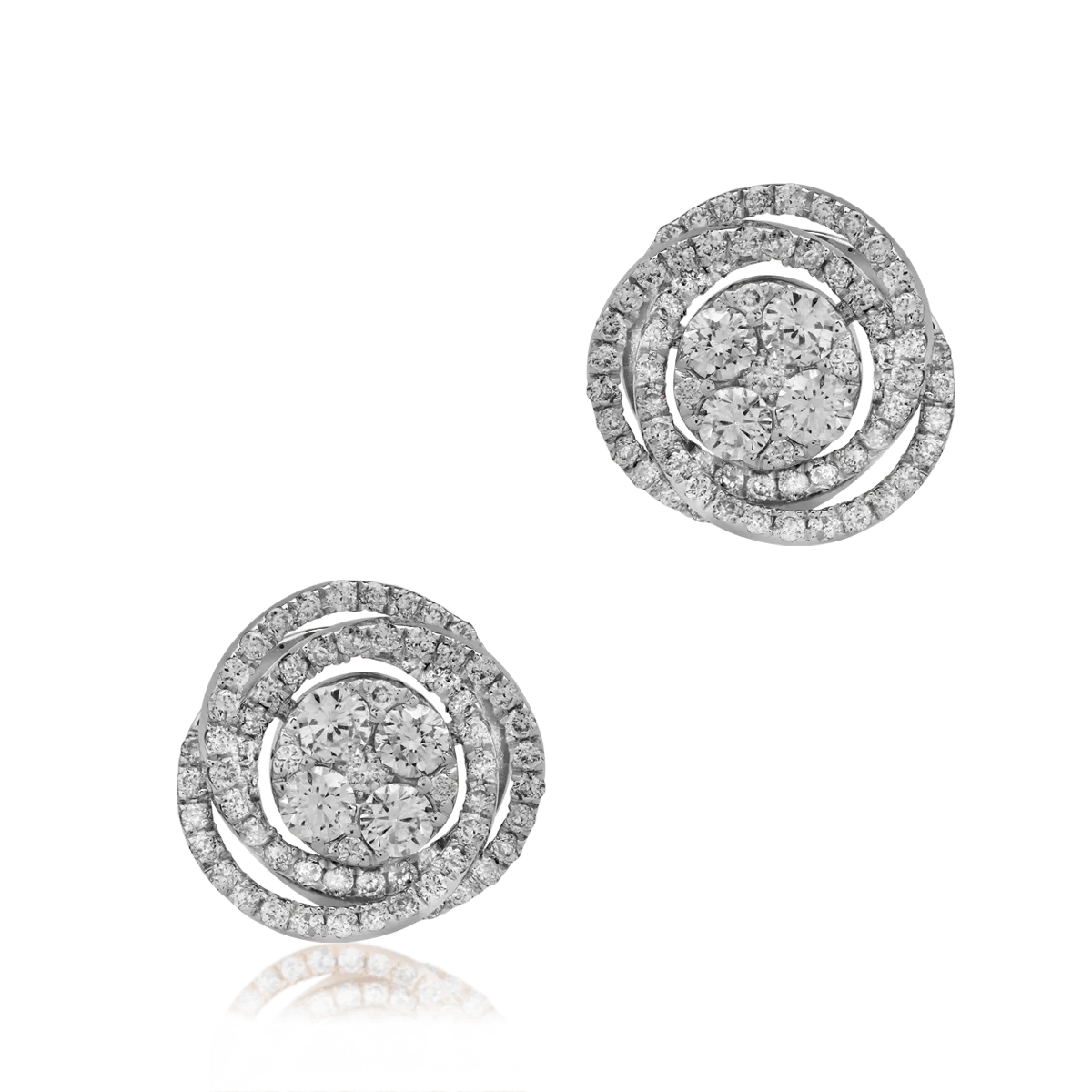 Cercei din aur alb cu diamante de 0.64ct