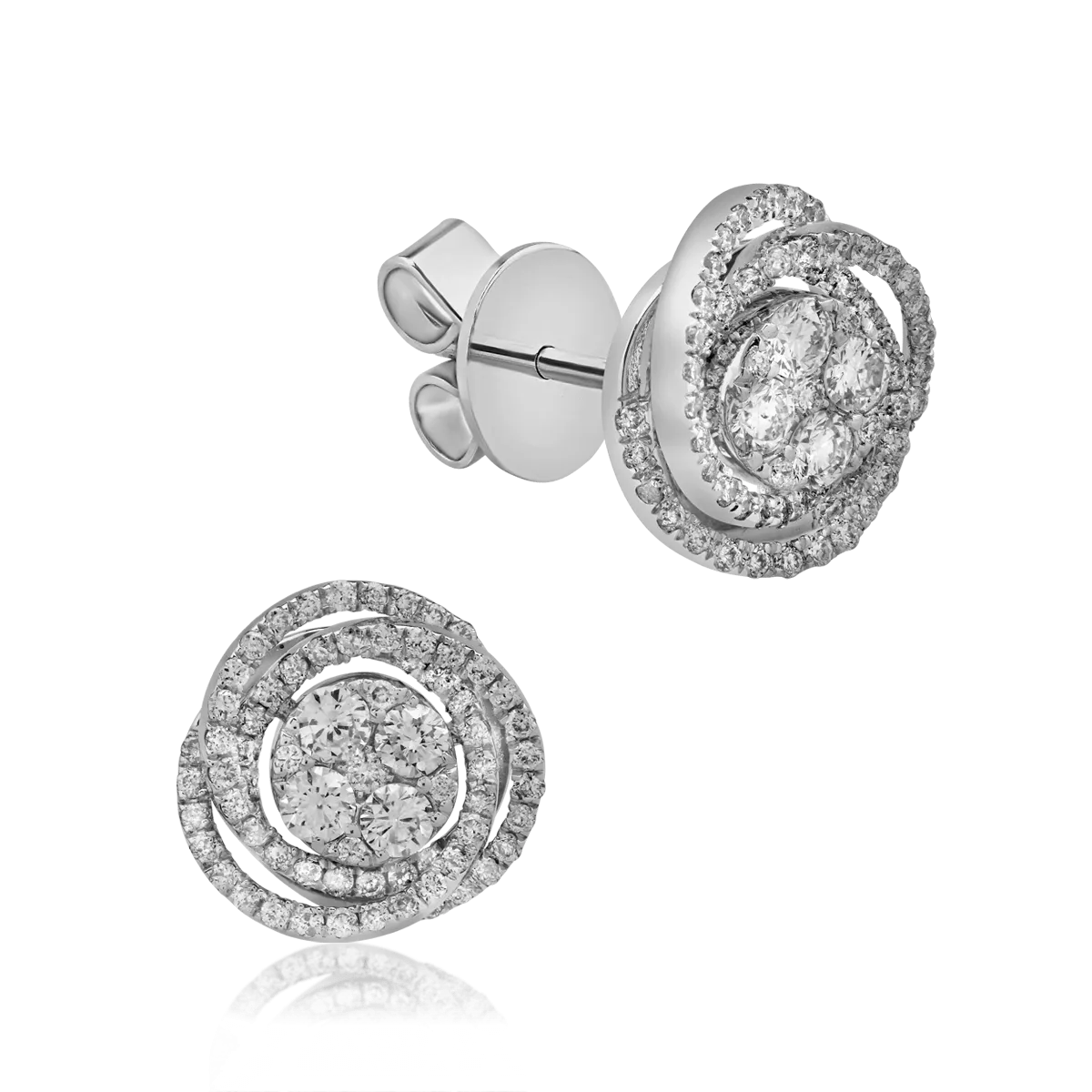 Cercei din aur alb cu diamante de 0.64ct