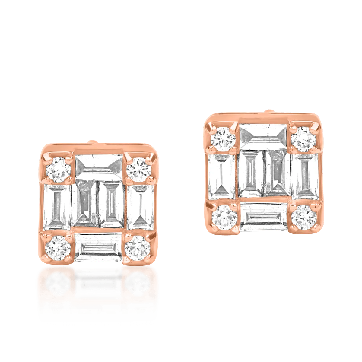 Kolczyki z 18K różowego złota i diamenty 0.475kr-111868