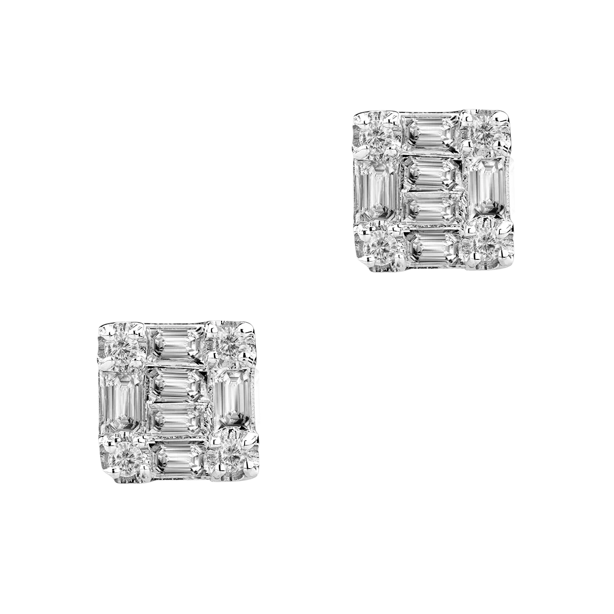 Cercei din aur alb de 18K cu diamante de 0.42ct - 1 | YEO