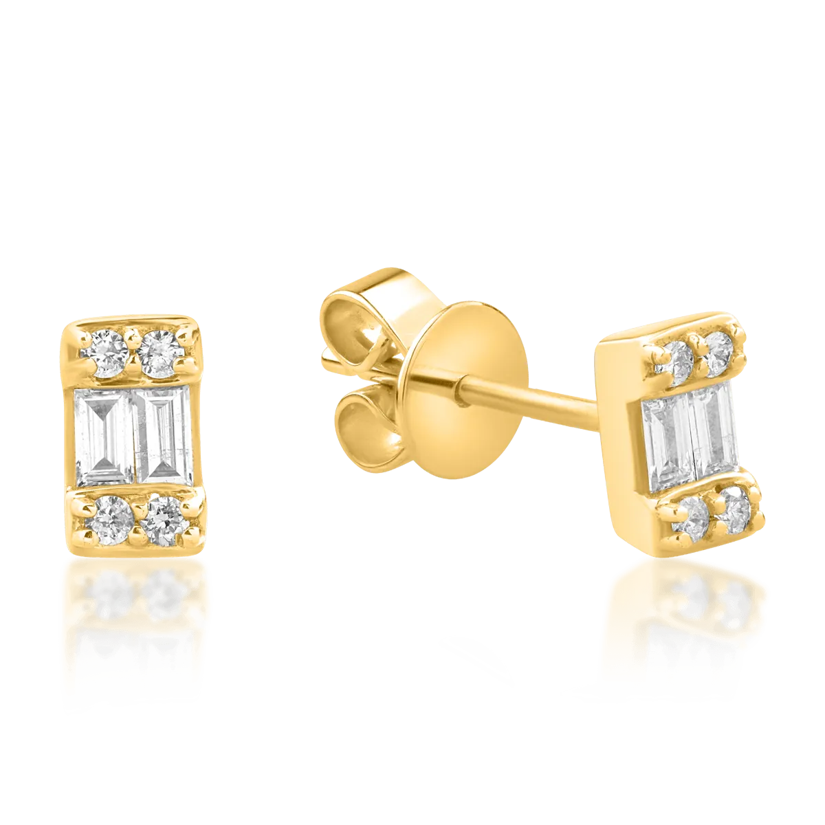 18K yellow gold earrings with 0.17ct diamonds