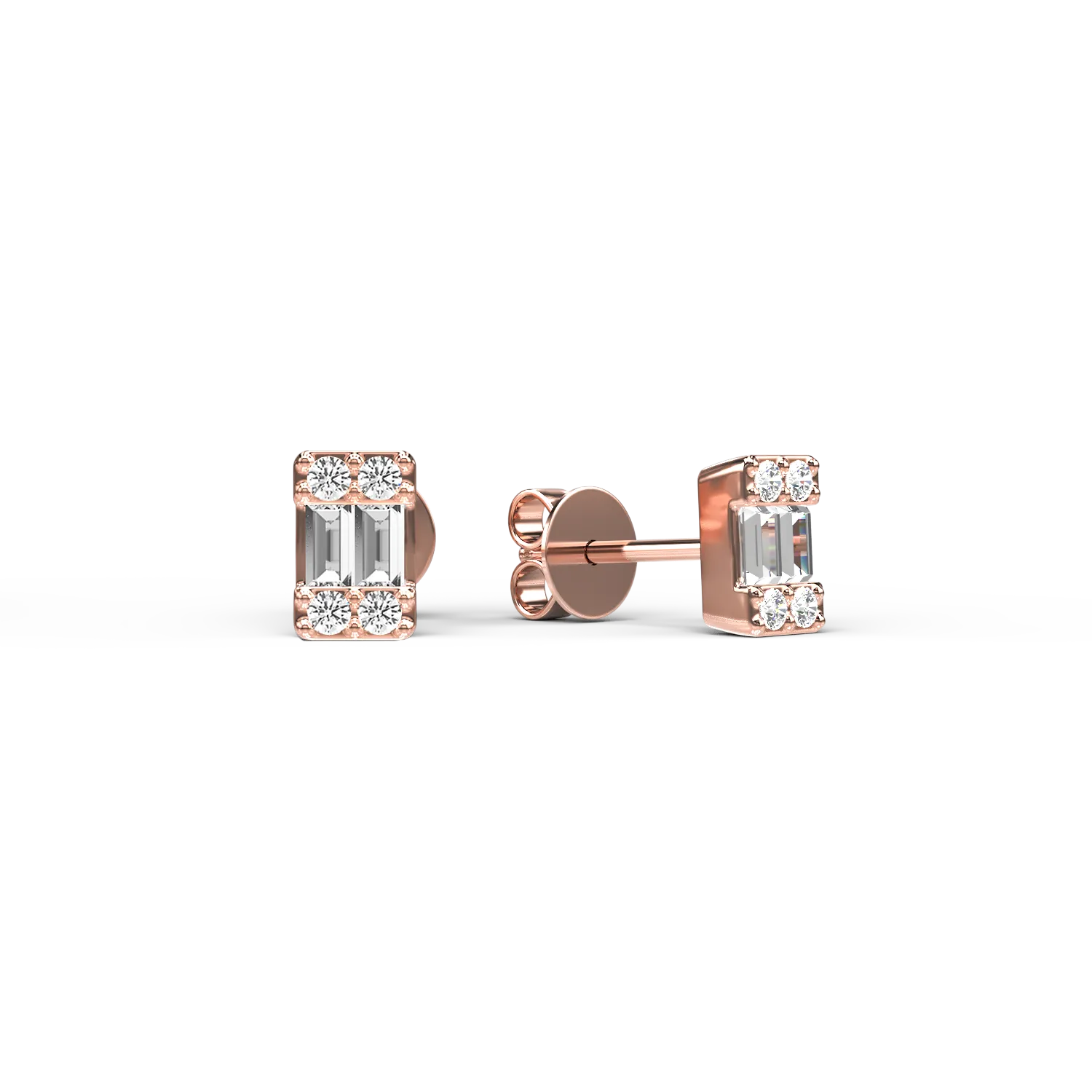 18K rose gold earrings with 0.17ct diamonds