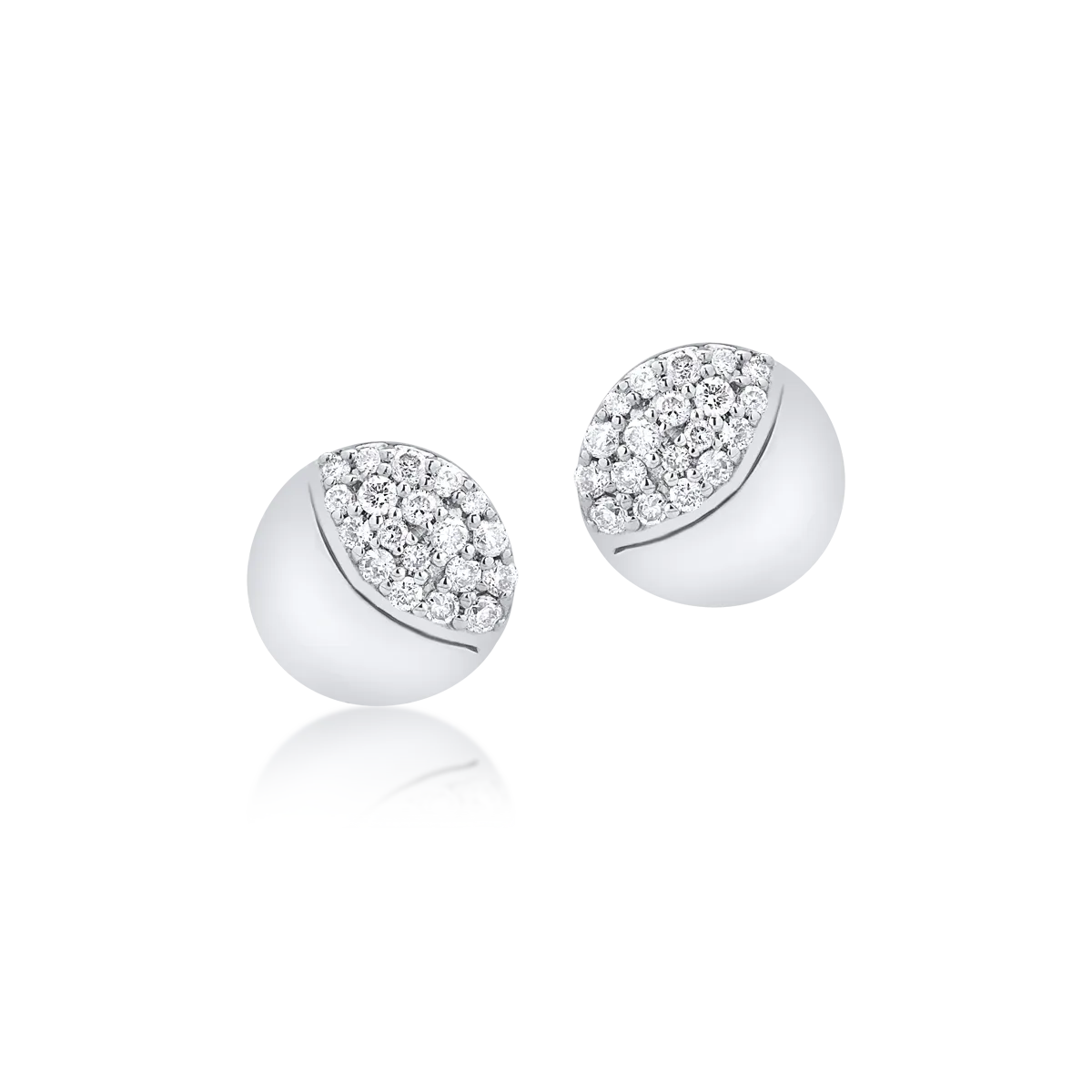 Обеци от бяло злато 14К-111909