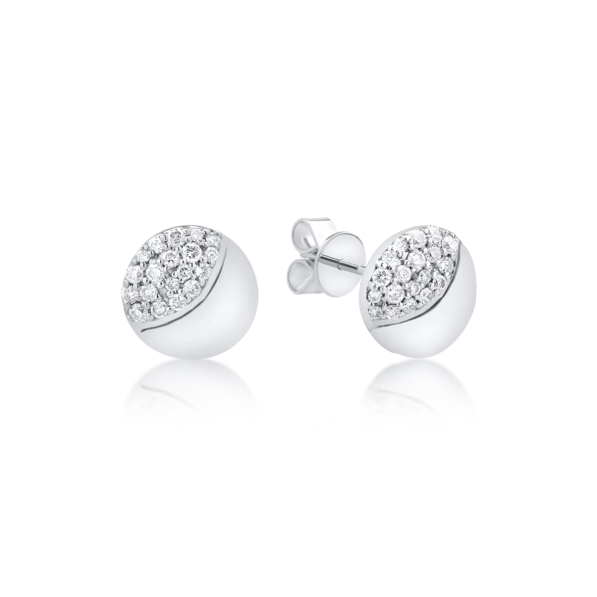 Обеци от бяло злато 14К