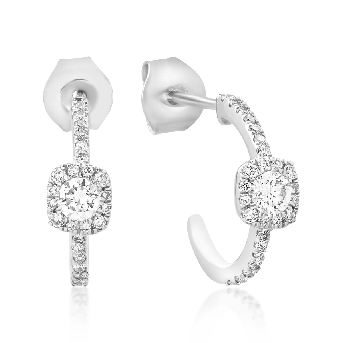 18K white gold earrings with 0.41ct diamonds