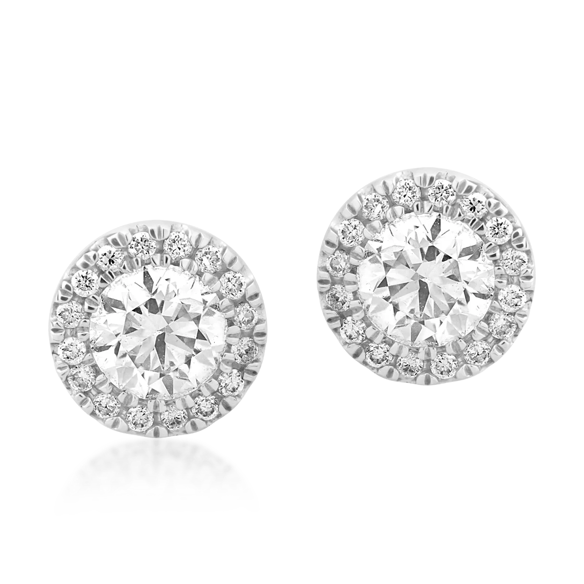 Cercei din aur alb de 18K cu diamante de 0.7ct - 1 | YEO