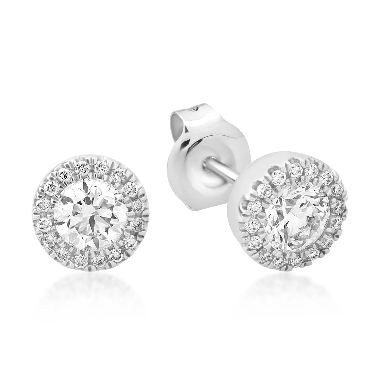 Cercei din aur alb cu diamante de 0.7ct