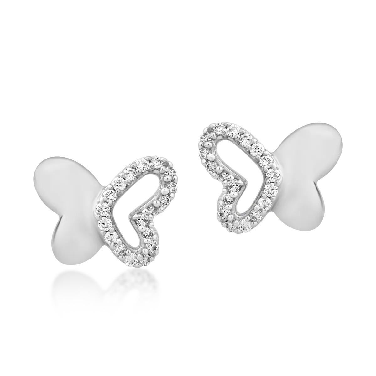 18K white gold earrings with 0.1ct diamond