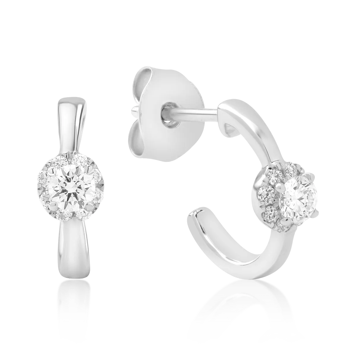 Teilor Cercei din aur alb cu diamante de 0.22ct