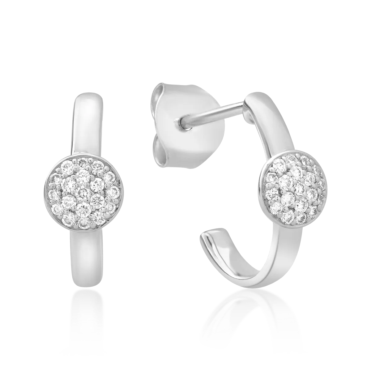 Kolczyki z 18K białego złota i diamenty 0.11kr