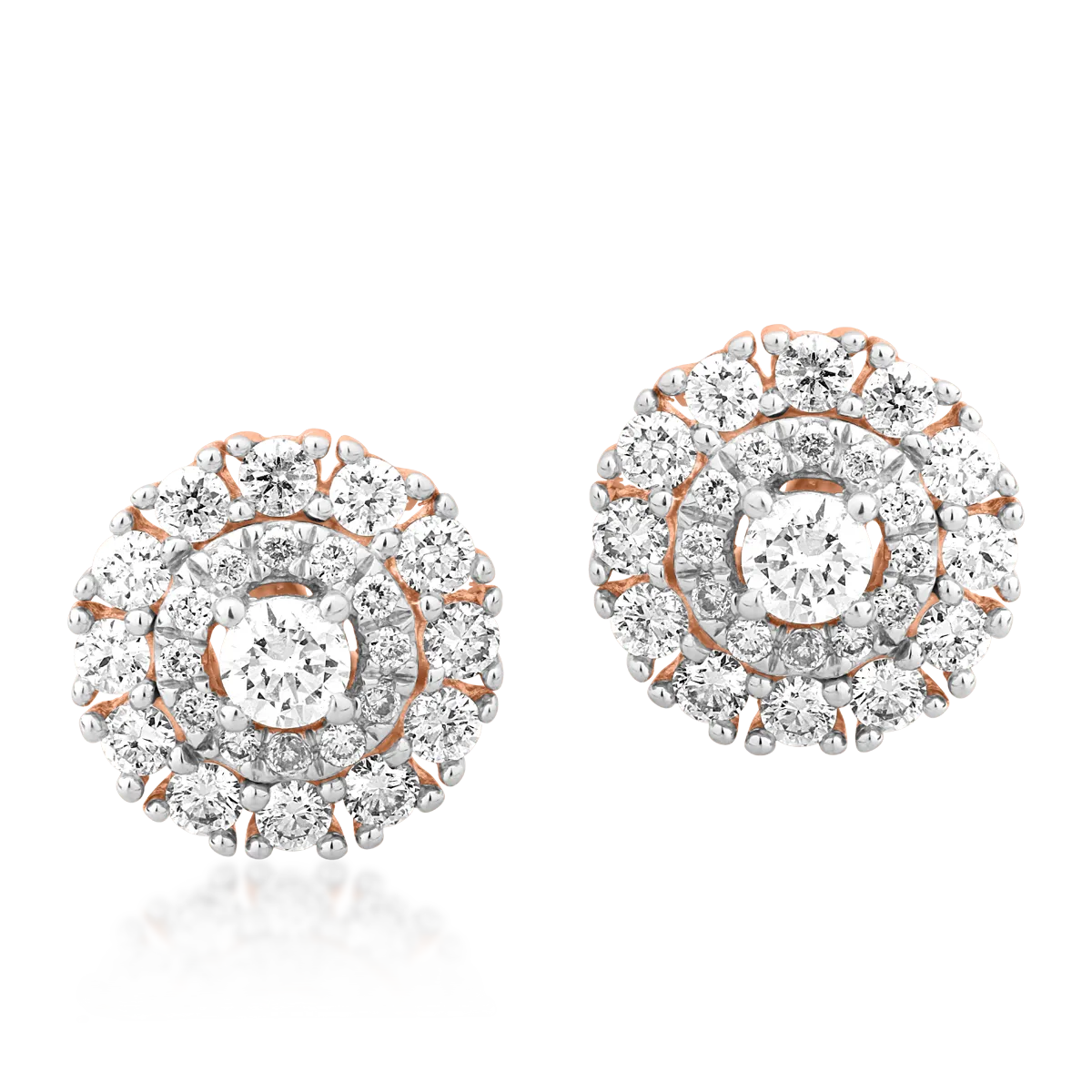 Обеци от жълто злато 18К с диаманти 0.473гкт-111988