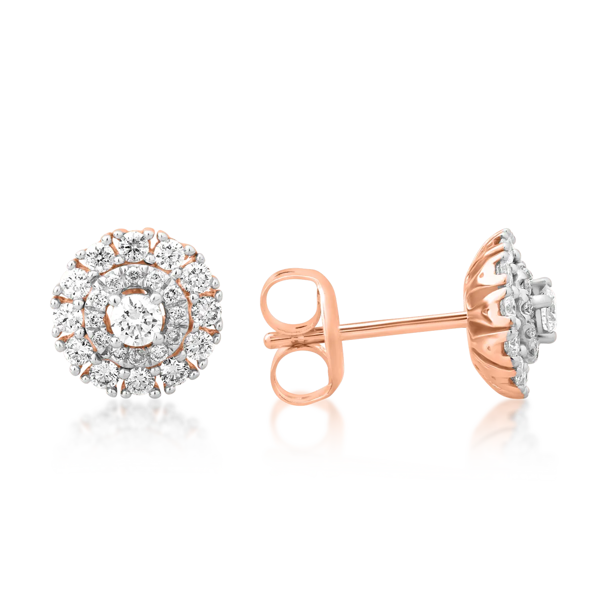 Обеци от жълто злато 18К с диаманти 0.473гкт