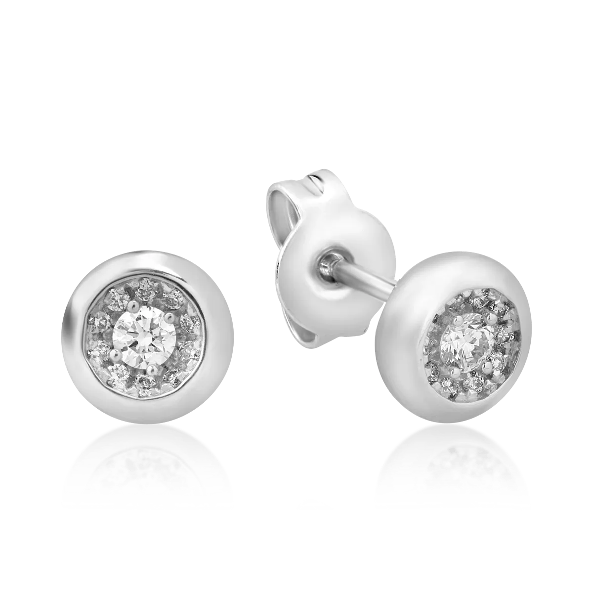 Teilor Cercei din aur alb cu diamante de 0.157ct