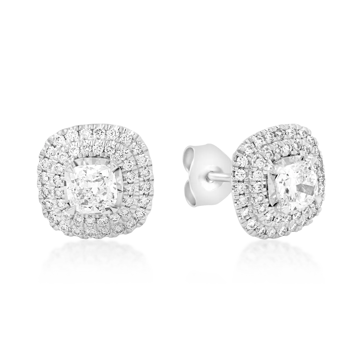 Cercei din aur alb cu diamante de 1.09ct