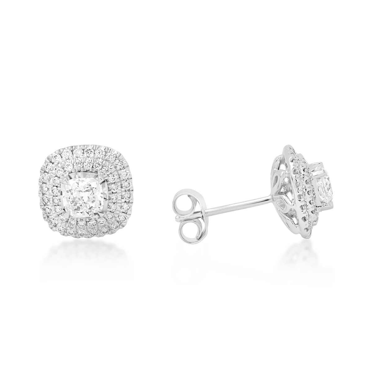 Cercei din aur alb cu diamante de 1.09ct