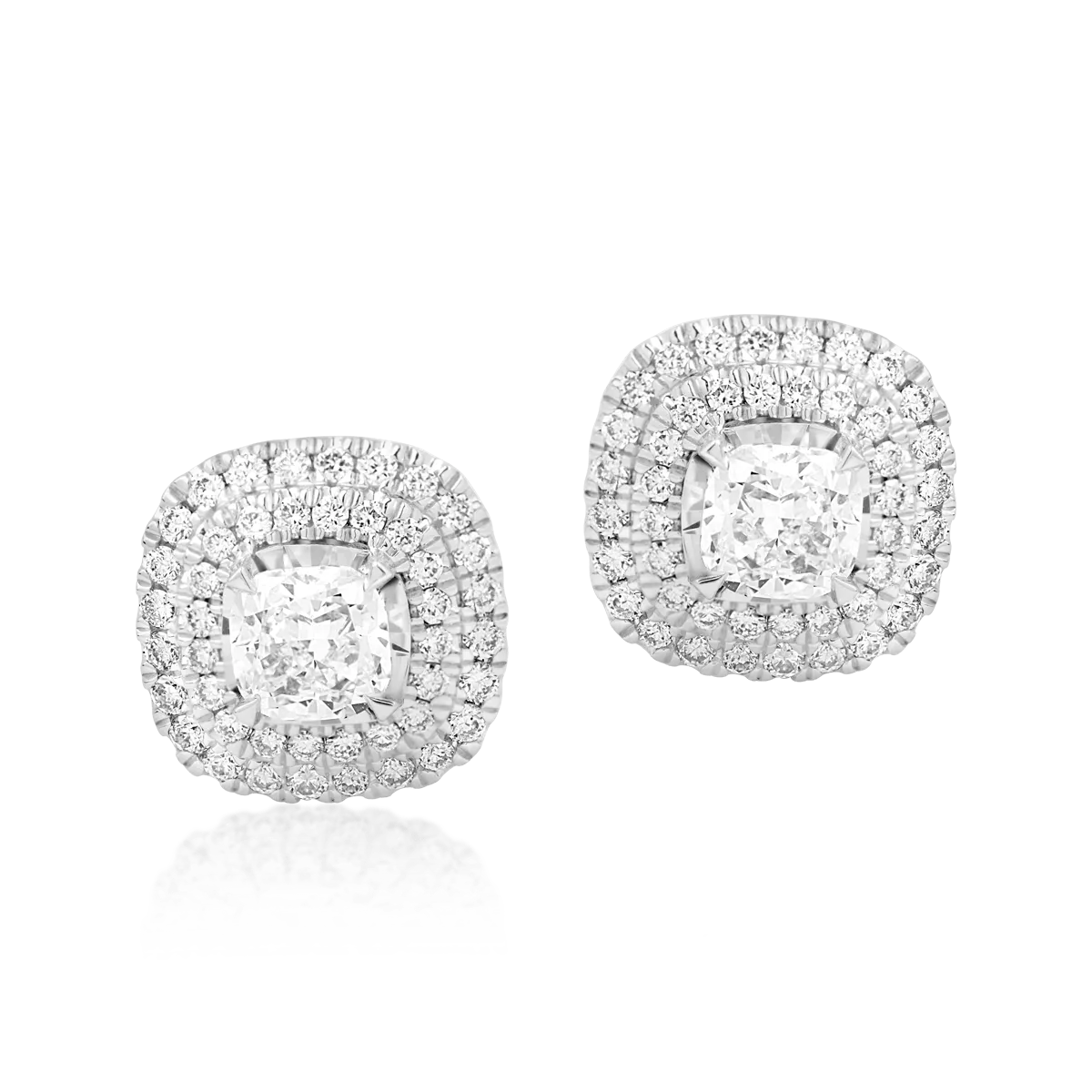 Cercei din aur alb de 18K cu diamante de 1.09ct