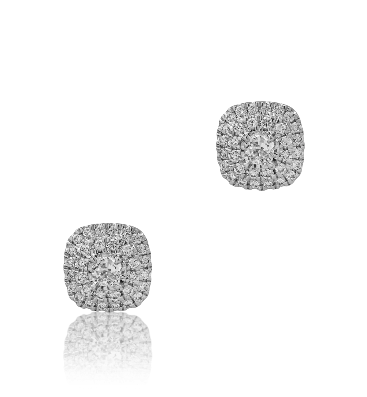 Cercei din aur alb de 18K cu diamante de 0.33ct - 1 | YEO