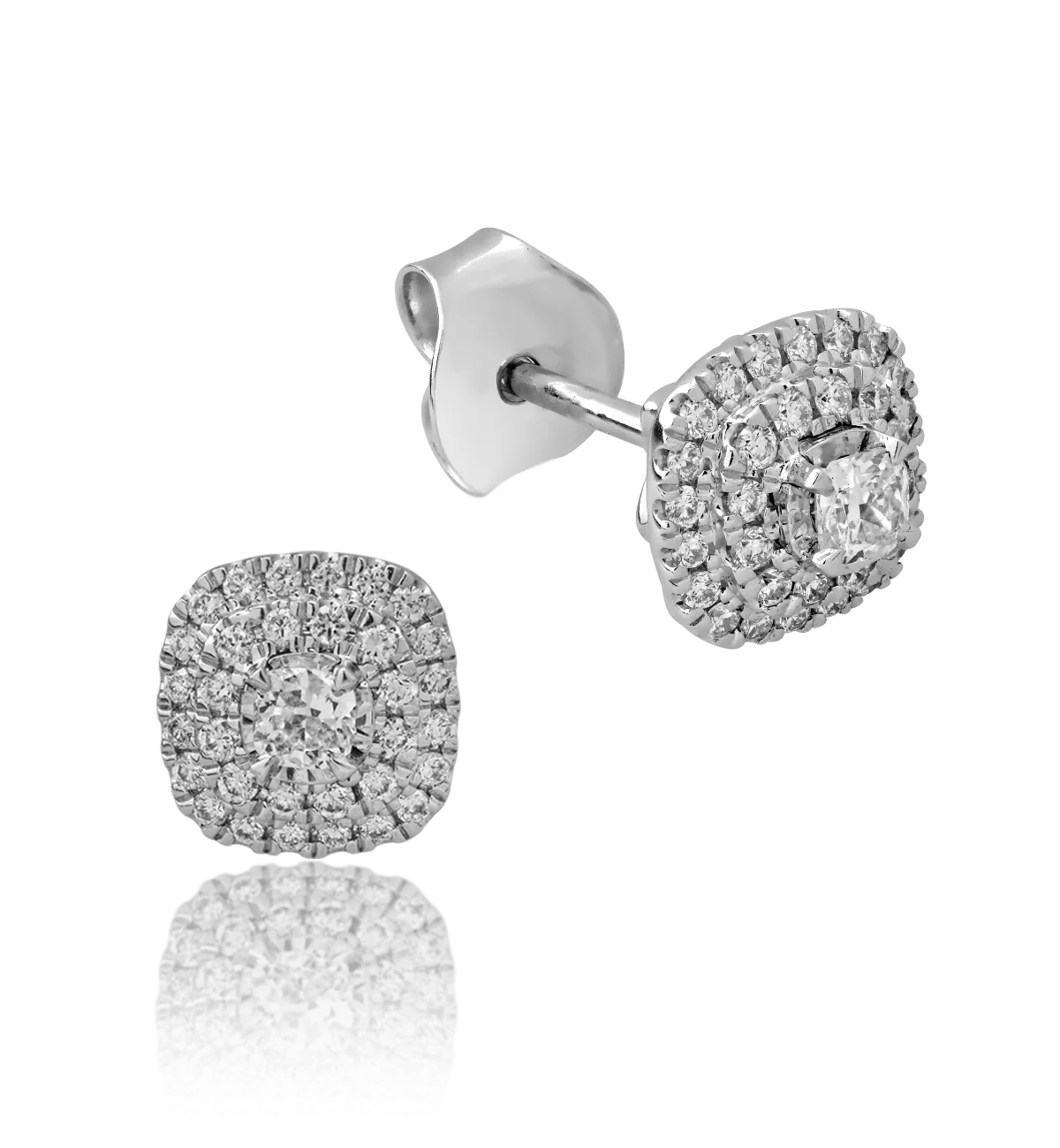 18 k fehér arany fülbevaló gyémántokkal 0.33ct