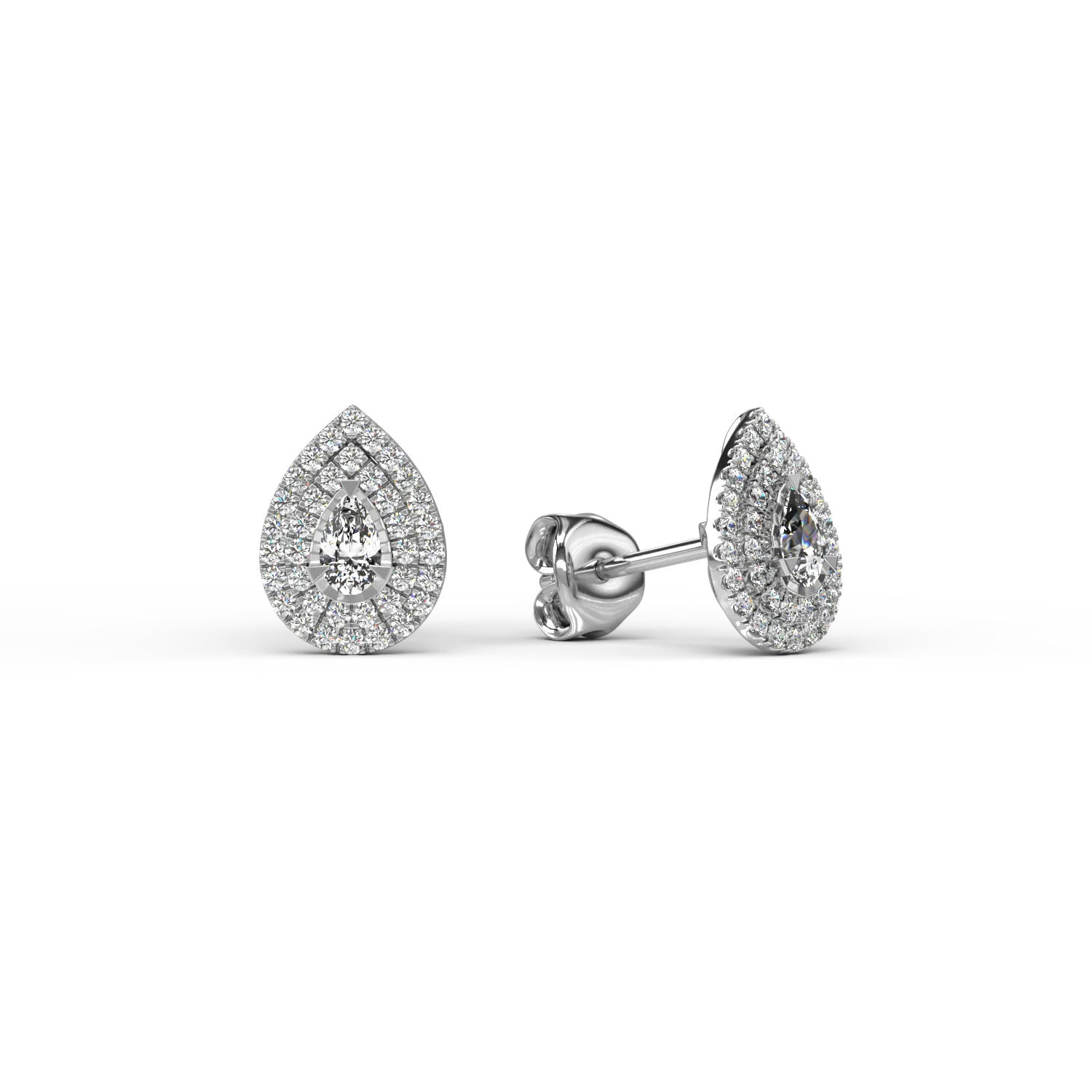 18K white gold earrings with 0.30ct diamonds