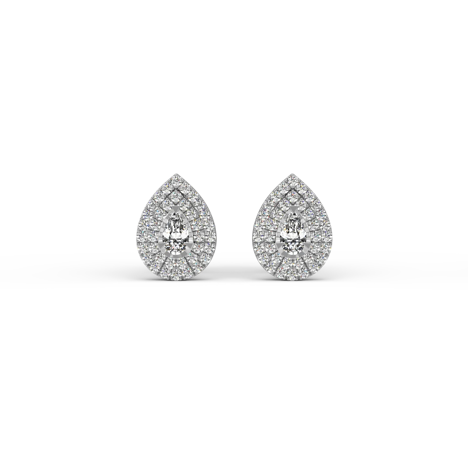Cercei din aur alb de 18K cu diamante de 0.3ct
