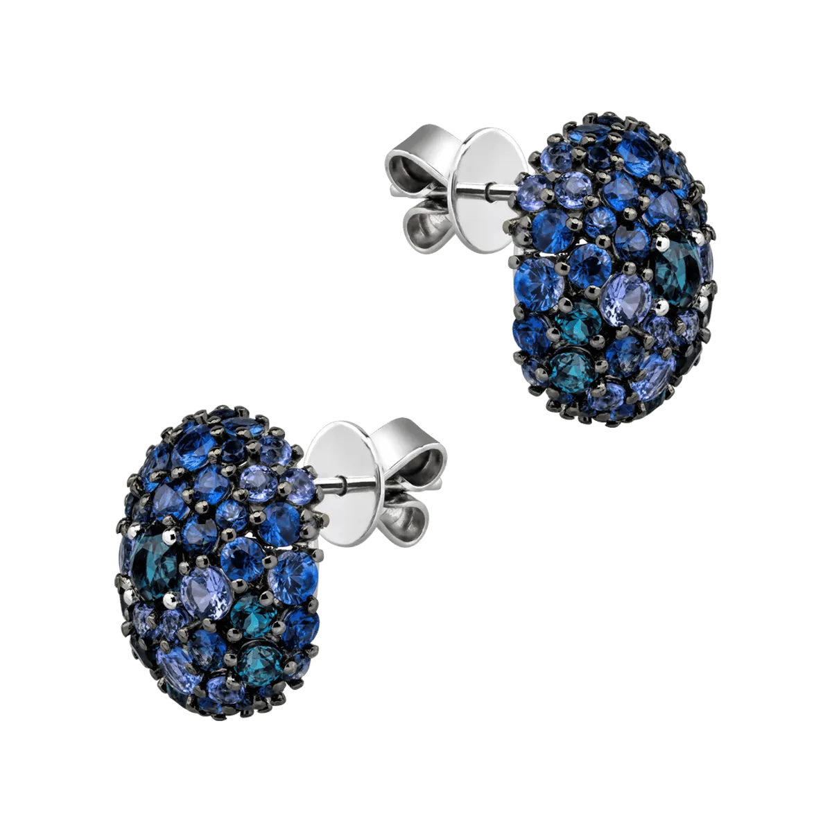 Cercei din aur alb cu pietre pretioase si semipretioase de 6.61ct