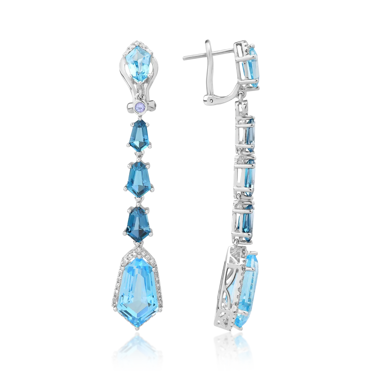 18K white gold earrings with 18.2ct blue topaz-112032