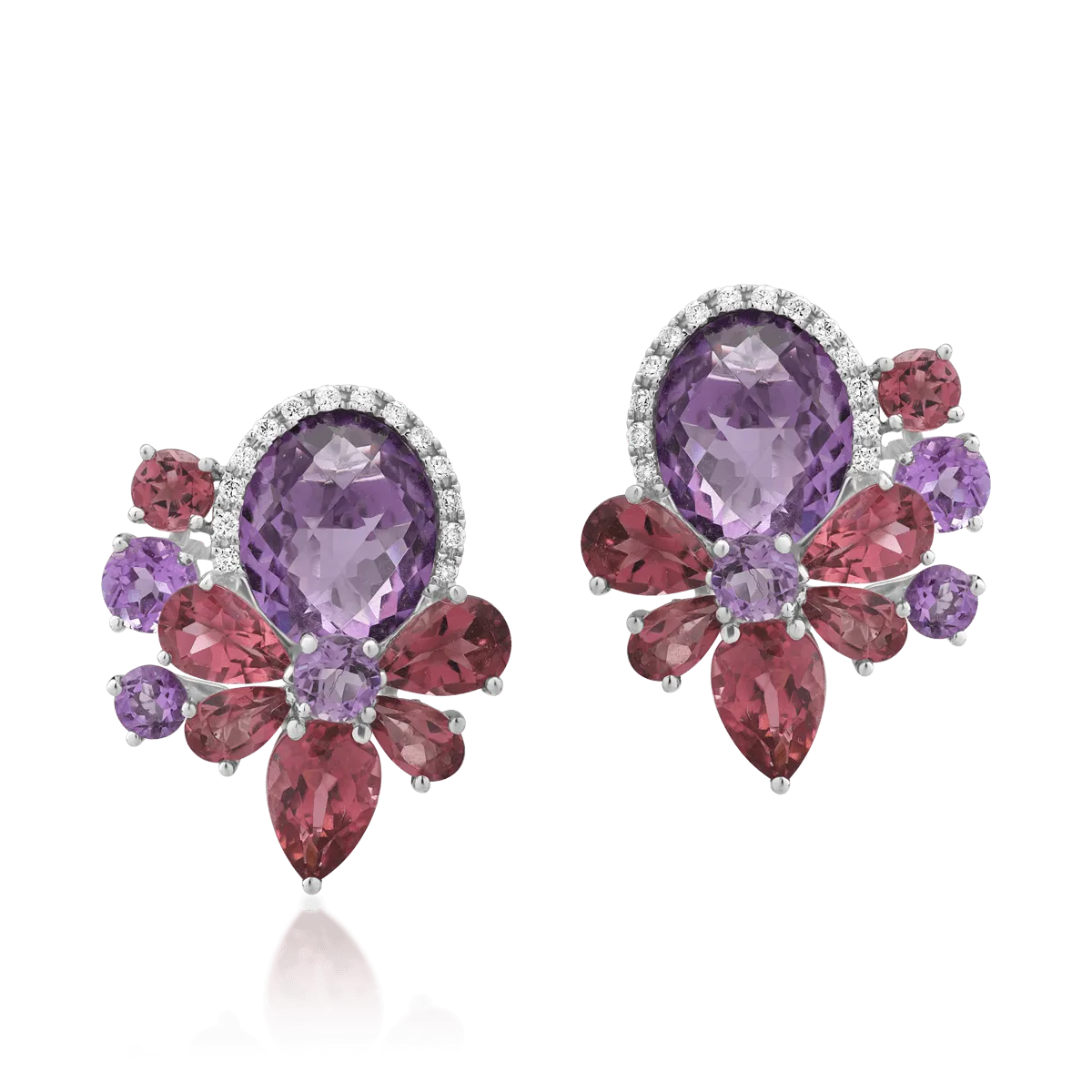 Cercei din aur alb de 18K cu pietre pretioase si semipretioase de 10.66ct-112044