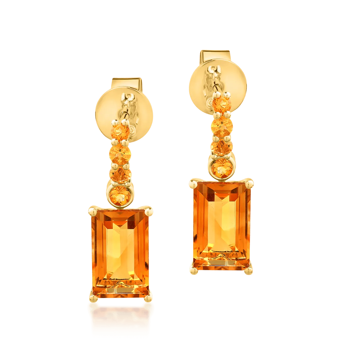 18K yellow gold earrings with 5.2ct citrine